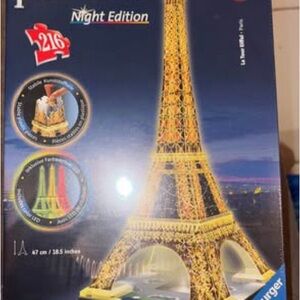 Eiffel Tower 3D Puzzle Night Edition Paris Lights Up Jigsaw Ravensburger NEW